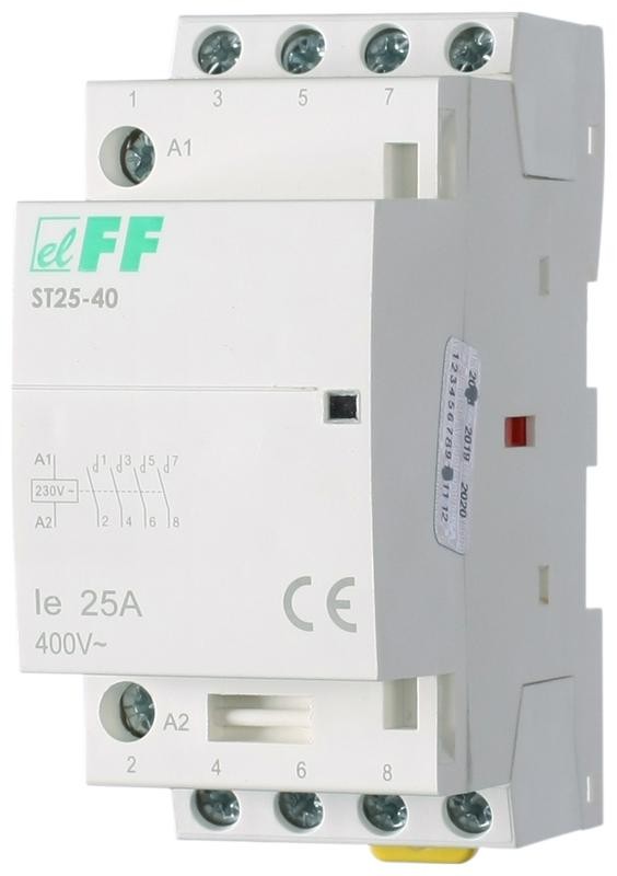  Контактор ST-25-40 (контакт 4NO; 4.0Вт; 2 модуля; монтаж на DIN-рейке) F&F EA13.001.003 