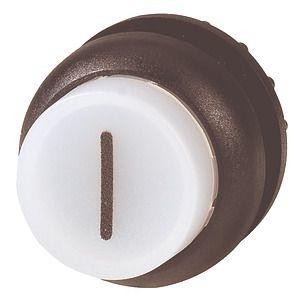  Головка кнопки M22S-DRLH-W-X1 выступающая с фикс. с подсветкой. бел.; черн. лицевое кольцо EATON 216811 