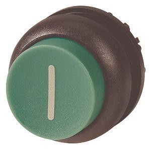  Головка кнопки M22S-DH-G-X1 выступающая без фикс. зел.; черн. лицевое кольцо EATON 216658 
