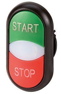  Кнопка двойная с сигнальной лампой; с обозначением "start" "stop" M22-DDL-WS-GB1/GB0 бел./черн. EATON 216708 