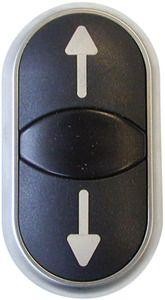  Кнопка двойная с сигнальной лампой; с обозначением стрелок бел./черн.; черн. лицевое кольцо M22S-DDL-S-X7/X7 EATON 216711 