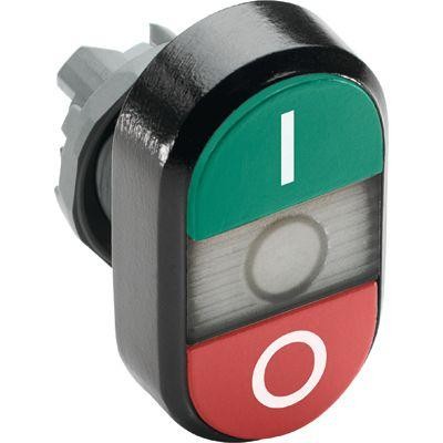  Кнопка двойная MPD2-11С (зел./красн.) прозр. линза с текстом "I/O" ABB 1SFA611131R1108 
