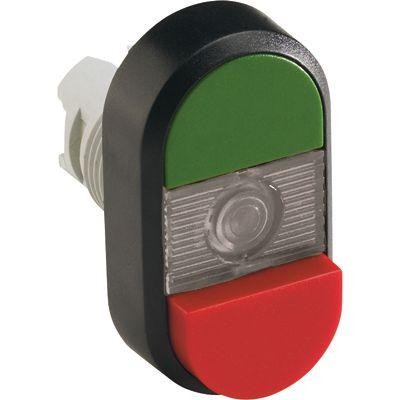 Кнопка двойная MPD14-11С (зел./красн. выступающая) прозрачная линза с текстом "ON/OFF" ABB 1SFA611143R1108 