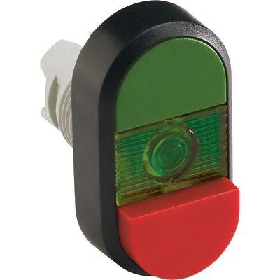  Кнопка двойная MPD12-11G (зел./красн. выступающая) зел. линза без текста ABB 1SFA611141R1102 