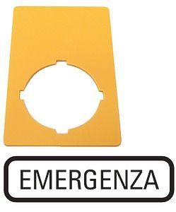  Знак аварийная остановка 50х33мм "EMERGENZA" M22-XZK-I99 желт. EATON 216474 