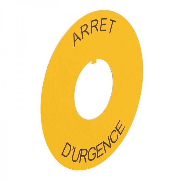  Этикетка круглая 80мм надпись "ARRET D'URGENCE" желт. Osmoz Leg 024177 