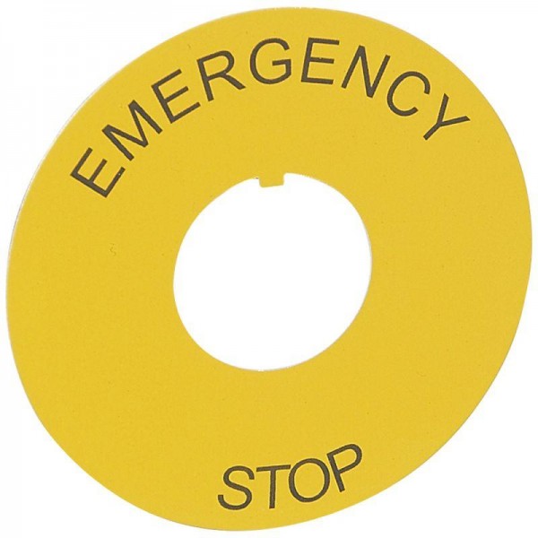  Этикетка круглая 60мм надпись "EMERGENCY STOP" желт. Osmoz Leg 024176 