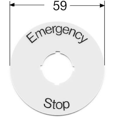  Шильдик круглый "Emergency Stop" ABB SK615546-2 