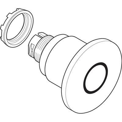  Кнопка MPMP4-11R "ГРИБОК" с подсветкой с усиленной фикс. 60мм отпускание вытягиванием поворотом красн. (только корпус) ABB 1SFA611514R1101 