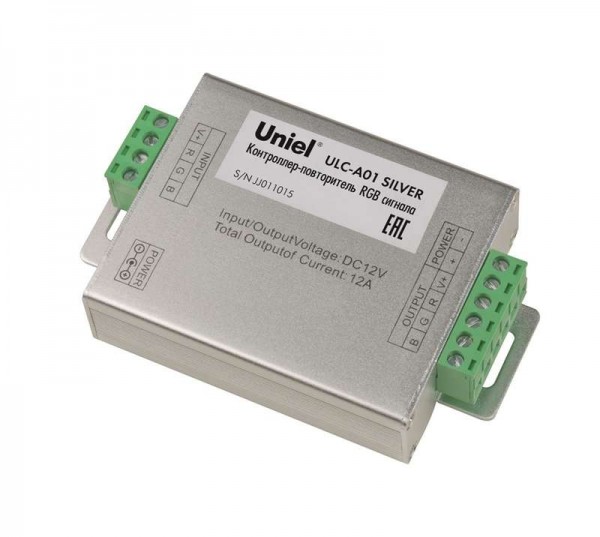  Контроллер-повторитель RGB сигнала ULC-A01 SILVER Uniel 10597 