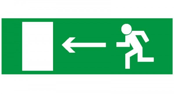  Наклейка NPU-1510.E04 "Напр. к эвакуационному выходу налево" Белый свет a10874 