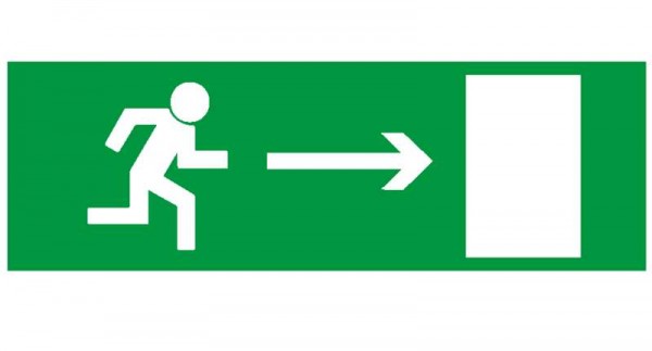  Наклейка NPU-2110.E03 "Напр. к эвакуационному выходу направо" Белый свет a13883 