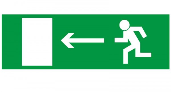  Наклейка NPU-2110.E04 "Напр. к эвакуационному выходу налево" Белый свет a10863 