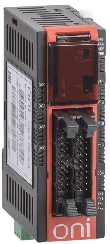  Модуль ЦПУ со встроенными 16 дискрет. входами (Sink/Source) и 16 дискрет. выходами (транзисторные до 0.2А); интегрированный Ethernet 10/100Мб 1 канал; 24 VDC ONI PLC-S-CPU-1616 