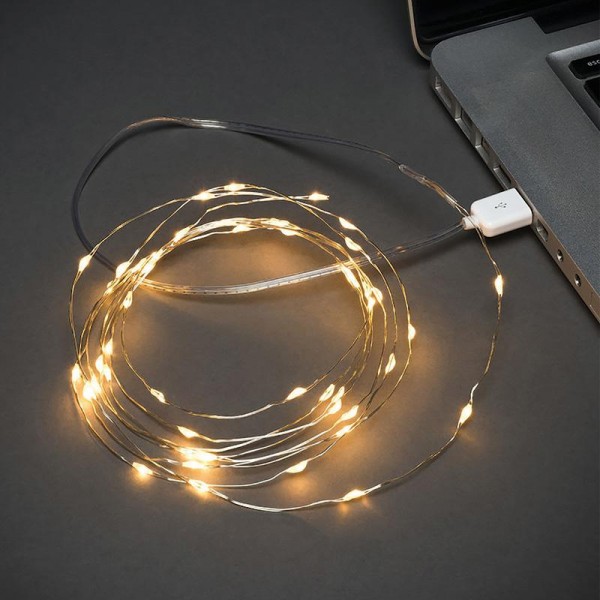  Гирлянда "Роса" 5м 50 LED USB теплое бел. свечение Neon-Night 315-966 