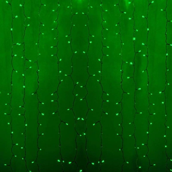  Гирлянда "Светодиодный Дождь" 2x0.8м 160LED зел. 230В провод прозр. Neon-Night 235-104 