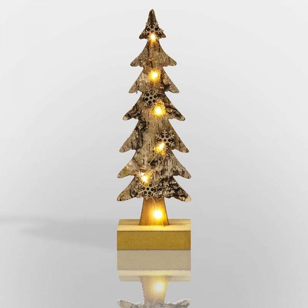  Фигура деревянная с подсветкой "Ель со снежинками" 9.5х6х31см Neon-Night 504-013 