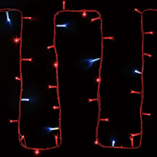  Гирлянда модульная "Дюраплей LED" 20м 200LED мерцающий "Flashing" (каждый 5-й диод) красн. провод бел. каучук Neon-Night 315-182 