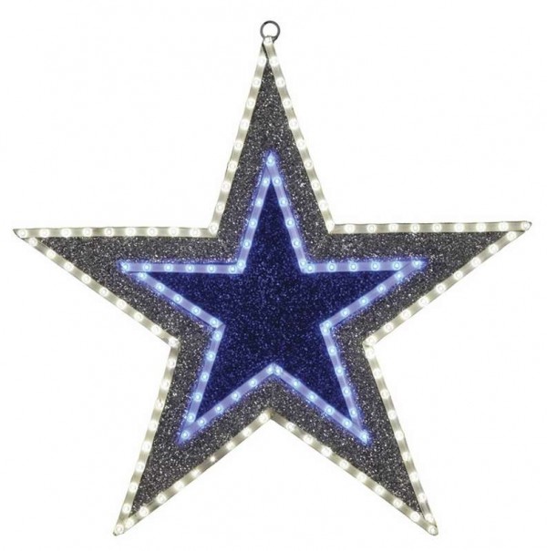  Фигура бархатная "Звезда" с постоянным свечением 61см (81 светодиод зел.+бел.+голуб. цвета) NEON-NIGHT 514-015 