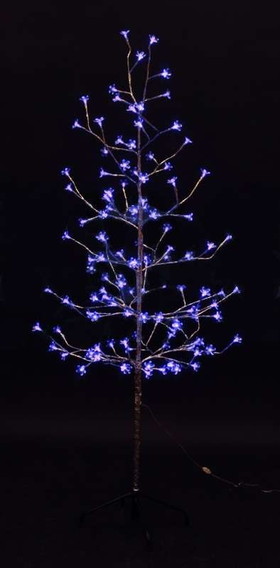  Дерево светодиодное "Комнатная сакура" син. 150см ствол и ветки фольга 120LED 24В IP44 (с трансф.) NEON-NIGHT 531-273 