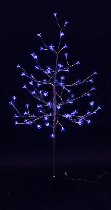  Дерево светодиодное "Комнатная сакура" син. 120см ствол и ветки фольга 80LED 8Вт 24В IP44 (с трансф.) NEON-NIGHT 531-253 
