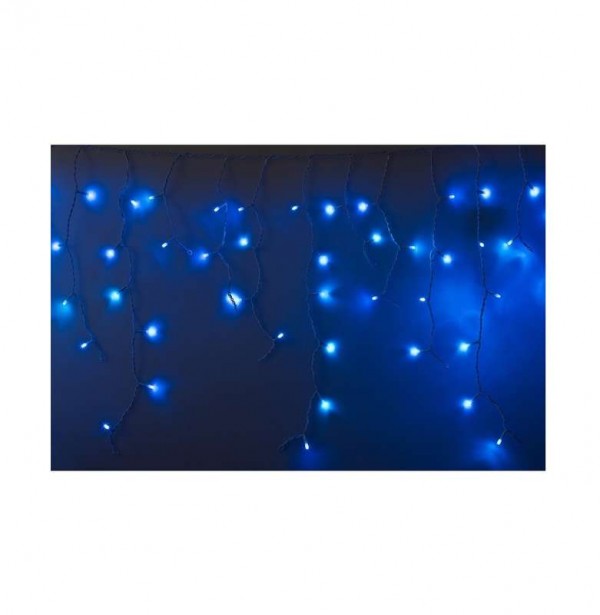  Гирлянда "Айсикл" (бахрома) 2.4х0.6м 88LED син. эффект мерцания 5.5Вт 220В IP44 провод бел. Neon-Night 255-035 