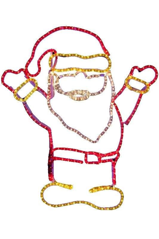  Фигура из дюралайта "Дед Мороз Привет!" 150см лампочный красн./желт./прозр.70Вт 220В IP44 желт./зел. NEON-NIGHT 501-318 