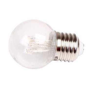  Лампа светодиодная 1Вт 6LED Шар d45 E27 желт. колба прозр. эффект лампы накаливания Neon-Night 405-121 