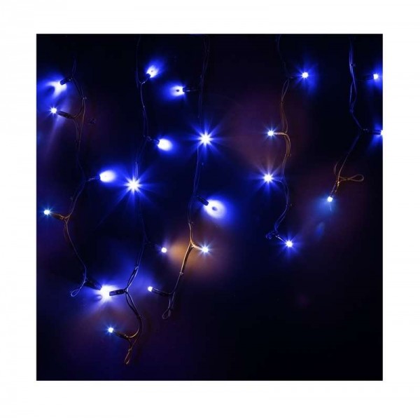  Гирлянда "Айсикл" (бахрома) 4.0х0.6м LED син. эффект мерцания 230В провод черн. каучук Neon-Night 255-233 