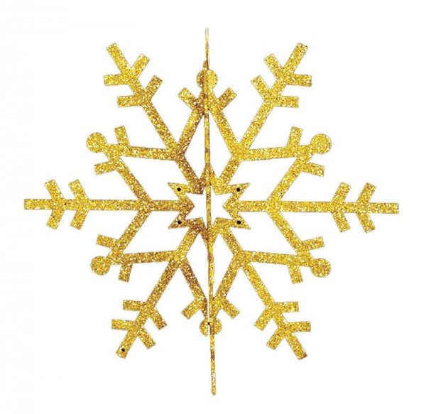  Фигура елочная "Снежинка резная 3D" 61см золото (уп.6шт) Neon-Night 502-361 