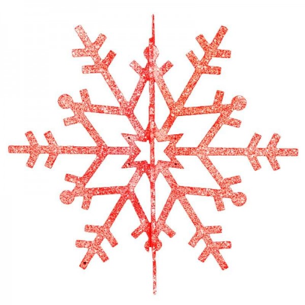  Фигура елочная "Снежинка резная 3D" 61см красн. (уп.6шт) Neon-Night 502-362 