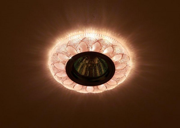  Светильник DK LD5 PK/WH декор cо светодиодной подсветкой MR16 роз. ЭРА Б0028089 