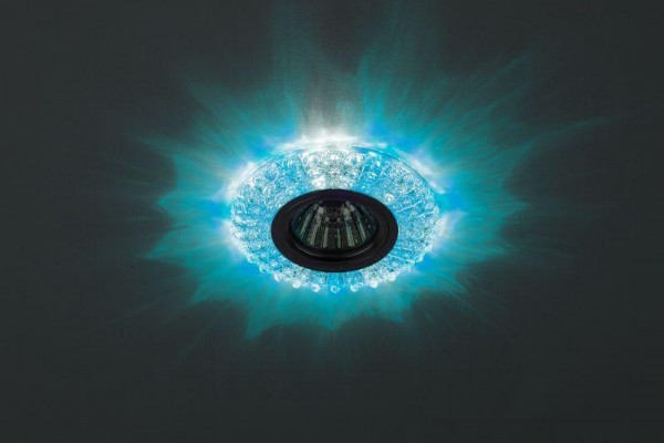  Светильник DK LD2 SL/BL+WH декор cо светодиодной подсветкой (голубой+белый) прозр. ЭРА Б0019200 