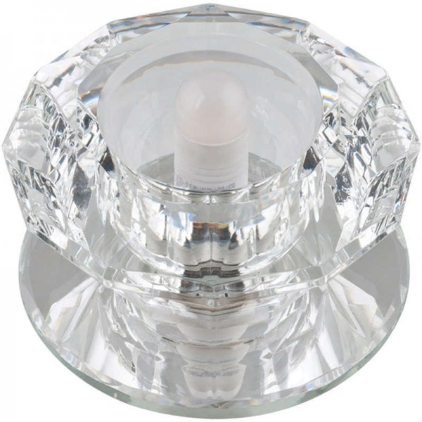  Светильник декоративный встраиваемый DLS-F107 G9 GLASSY/CLEAR "Fiore" без лампы G9 основание стекло; отделка кристалл прозр.; зеркальн. Fametto 10120 