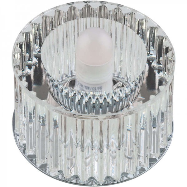  Светильник декоративный встраиваемый DLS-F104 G9 CHROME/CLEAR "Fiore" без лампы G9 основание металл; хром; отделка кристалл прозр. Fametto 09980 