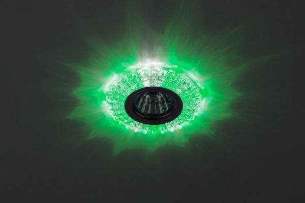  Светильник светодиодный DK LD2 SL/GR+WH декор cо светодиодной подсветкой (зеленый+белый) прозр. ЭРА Б0019199 