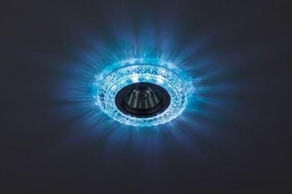  Светильник светодиодный DK LD3 SL/WH+BL декор cо светодиодной подсветкой (белый+голубой) прозр. ЭРА Б0019203 