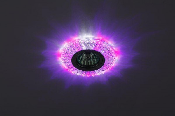  Светильник светодиодный DK LD2 SL/WH+PU декор cо светодиодной подсветкой (белый+фиолетовый) прозр. ЭРА Б0019198 