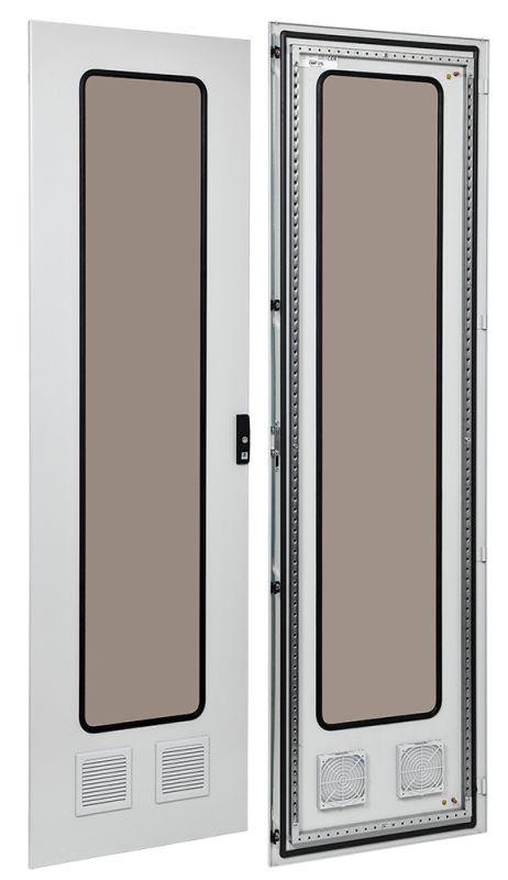  Дверь металлическая со стеклом 2 вент. отв. 2000х800 FORMAT ИЭК YKM40D-FO-DGI-200-080 