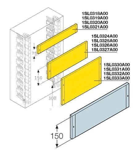  Панель глухая H=150мм для шкафов Gemini (размер 1) ABB 1SL0324A00 