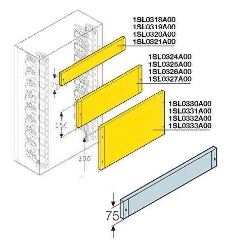  Панель глухая H=75мм для шкафов Gemini (размер 1) ABB 1SL0318A00 