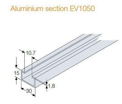  Профиль алюм. Ш=2000мм 30х15 (уп.10шт) ABB EV1050 