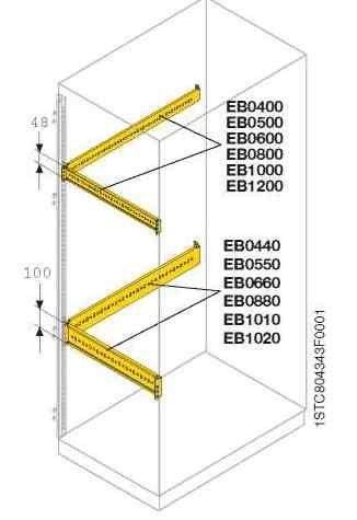  Профиль L=500 H=100 для монтажа аксессуаров (уп.2шт.) ABB EB0550 