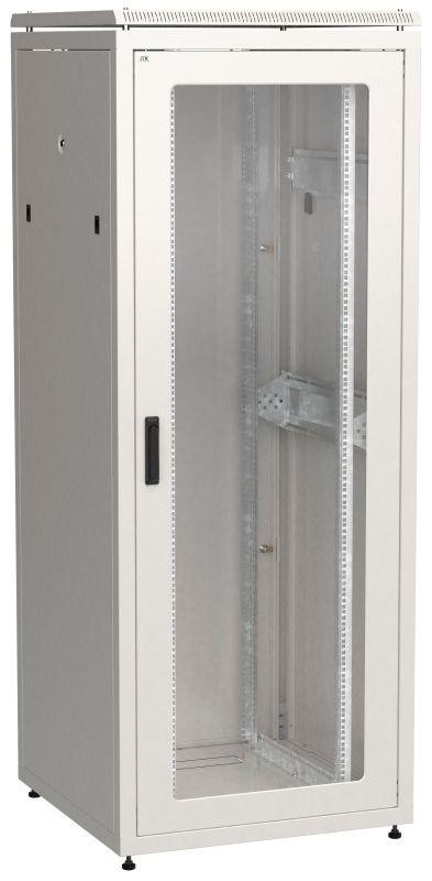  Шкаф сетевой 19дюйм LINEA N 42U 800х800мм стеклян. передн. дверь метал. задняя сер. ITK LN35-42U88-GM 