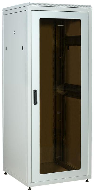  Шкаф сетевой LINEA N 28U 800х800мм стекл. передняя дверь задняя металлическая сер. ITK LN35-28U88-GM 