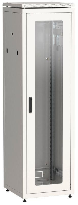  Шкаф сетевой 19дюйм LINEA N 47U 600х800мм стеклянная передняя дверь задняя металлическая сер. ITK LN35-47U68-GM 