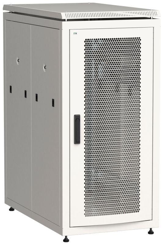  Шкаф сетевой 19дюйм  LINEA N 28U 600х1000мм с L-профилями перфорированные двери сер. ITK LN35-28U61-PP-L 
