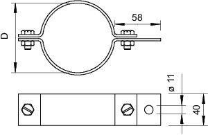  Скоба для труб d21.3мм 303 DIN-1/2 OBO 5102073 