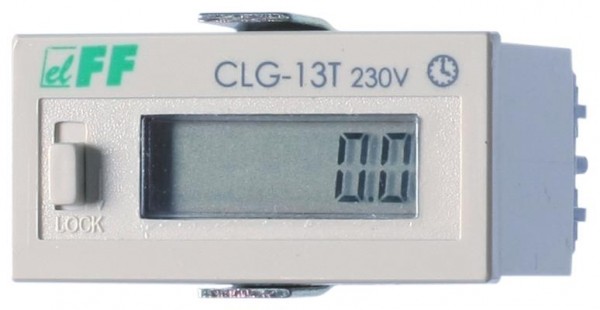  Счетчик времени работы CLG-13T/230 (вход сброса кнопка сброса прямой счет импульсов (1-99999.9) монтаж на щит 110-240В AC/DC IP20) F&F EA16.002.002 