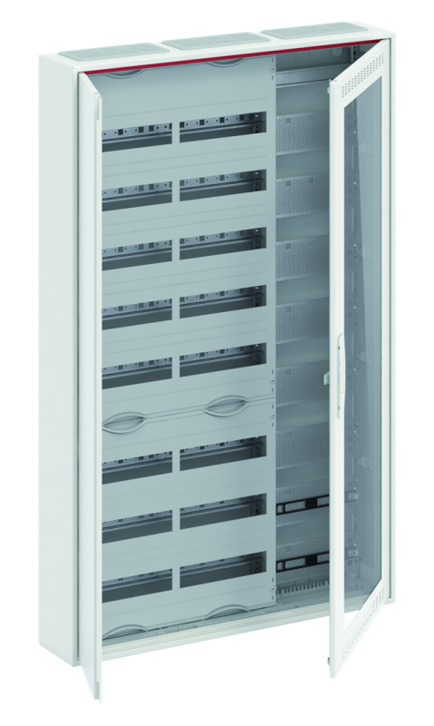  Шкаф 192М навесной с медиапанелями IP30 1250х800х160 с расстоянием между DIN-рейками 125мм и самозажимными клеммами N/PE и Wi-Fi дверью с вент. отверстиями CA38VMW ABB 2CPX052228R9999 